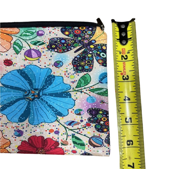 Colorful Flower Patterned Zip Close Makeup Bag - Picture 4 of 4